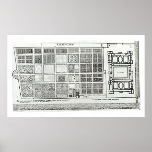 Póster Plano do palácio e do jardim