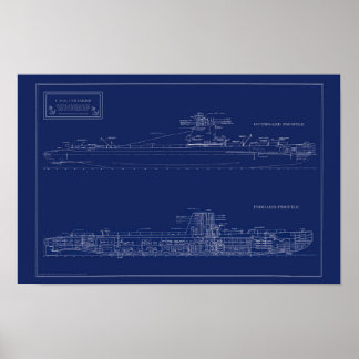 Poster Plano do submarino U.S.S. Croaker