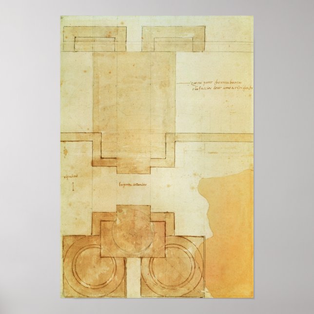 Póster Plano do tambor da cupola da Igreja (Frente)