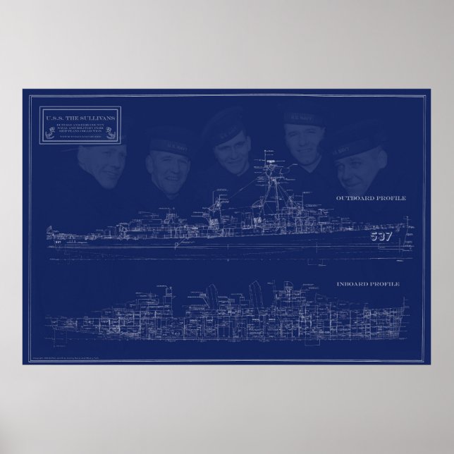 Poster Plano do USS The Sullivans com irmãos (Frente)