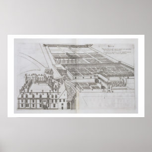 Póster Plano dos jardins e do Castelo incluidos de Gaillo