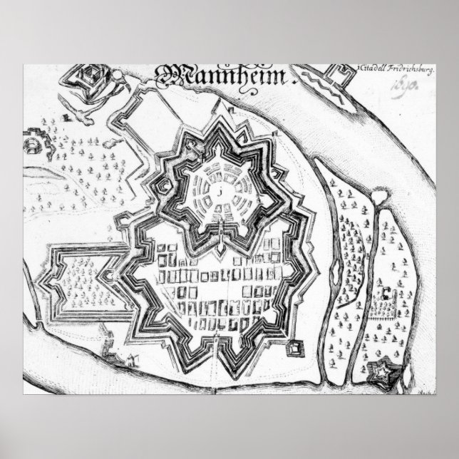 Póster Plano Mannheim, Alemanha 1690 (Frente)