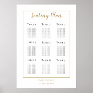 Poster Plano mínimo Dourado de ocupação dos Designs de