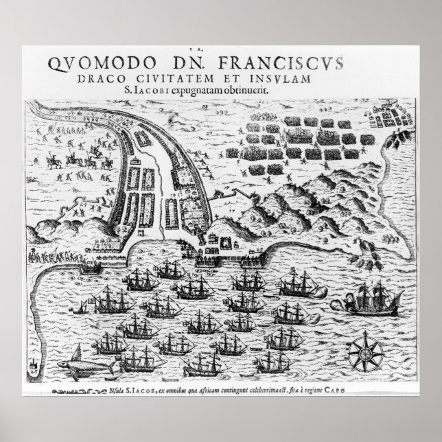 Póster Plano mostrando como Francis Drake foi salvo (Frente)