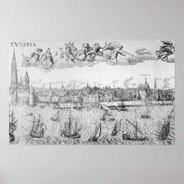 Póster Plano Municipal de Antuérpia, 1549 (Frente)
