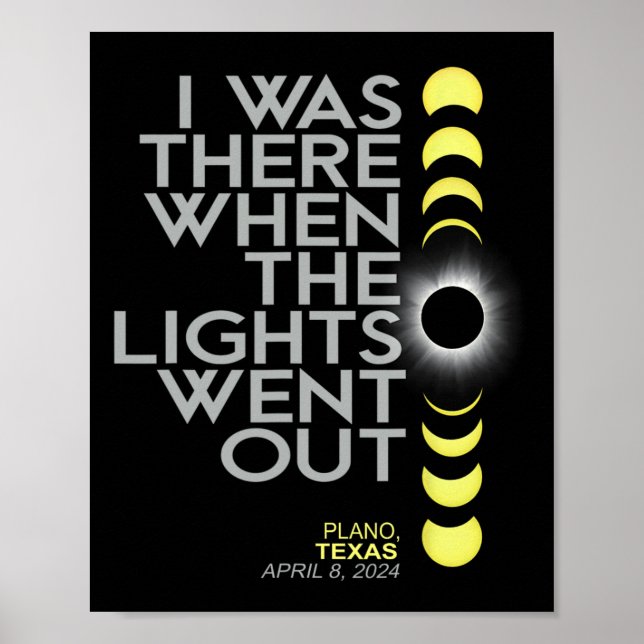 Poster Plano Texas Total Eclipse 2024 (Frente)