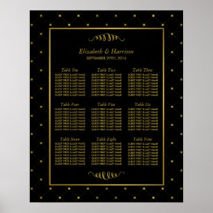 Póster Plano Wedding moderno da mesa do efeito da folha