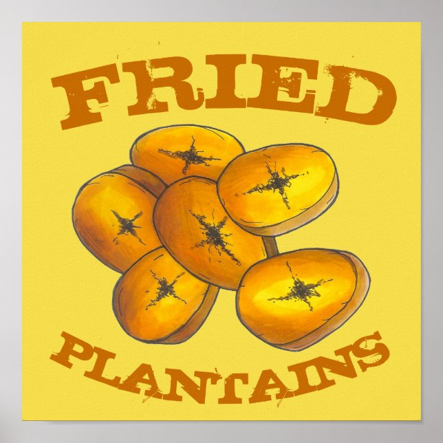 Poster Planos Frescos Cozinhar Bananas Caribe Comida (Frente)