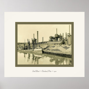 Póster Plant~Cleveland de aço, foto do vintage de