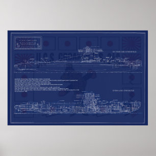 Poster Planta Baixa do Submarino Americano Croaker