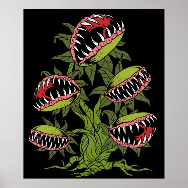 Poster Planta Carnívora Oferece Armadilha de Vênus Monstr (Frente)