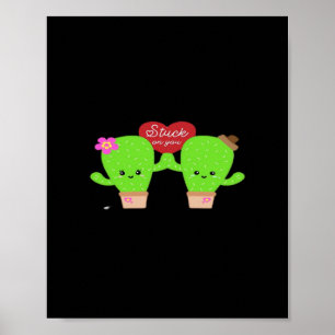 Poster Planta de Cacto Presa a Você Casais Projeto de Cor