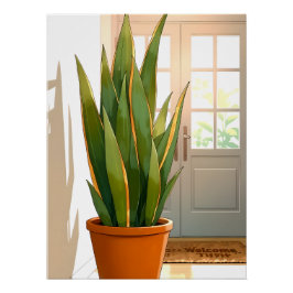 Póster Planta de Cobra em Vaso na Entrada - Intenções Pos