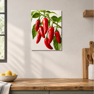 Poster Planta de Pimenta Jalapeno Vermelha