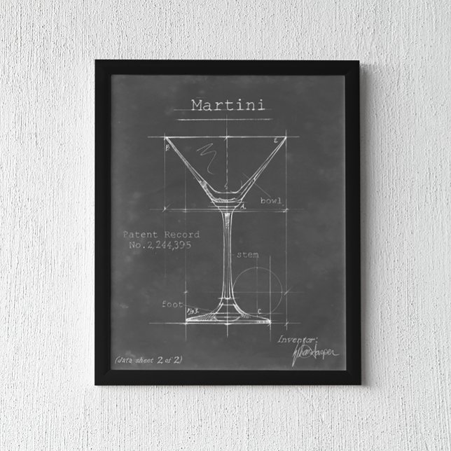 Póster Planta de vidro preto e branco da Martini (Criador carregado)