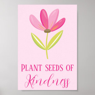 Poster Planta Sementes de Bondade Floral Rosa Rosa