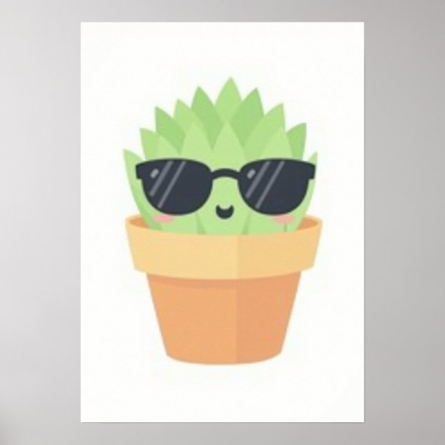 Poster Planta Suculenta Mãe Design Kawaii Jardim Interno (Frente)