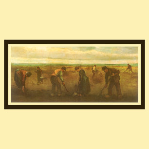 Póster Plantação de batata por Vincent van Gogh, Vintage