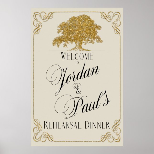 Póster Plantação de Carvalho em Brilho Dourado para Ensai (Frente)