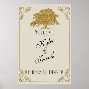 Poster Plantação do carvalho no ensaio Dourado do brilh