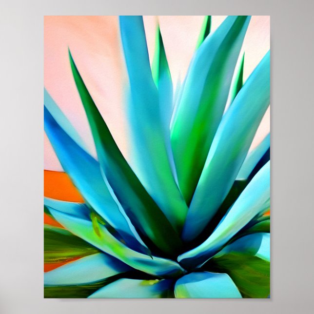 Poster Plantas azuis e verdes de Agave (Frente)