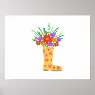 Poster Plantas coloridas vibrantes em botas