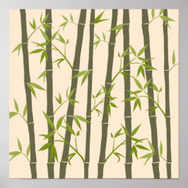 Poster Plantas de Bambu Verde Natural