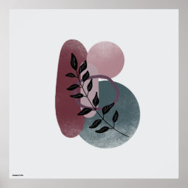 Poster Plantas e formas de abstrato de arte de bolos