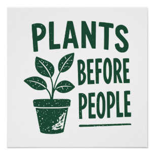 Póster Plantas Engraçadas Antes das Pessoas Arte de Carim