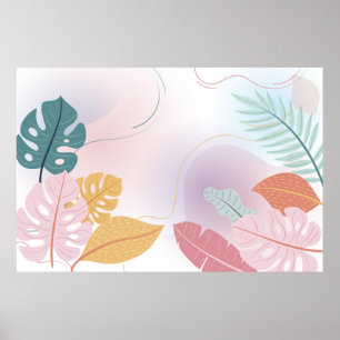 Poster Plantas folhas de papel de parede