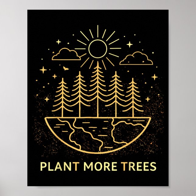 Poster Plante Mais Árvores Dia da Terra Natureza Ambienta (Frente)