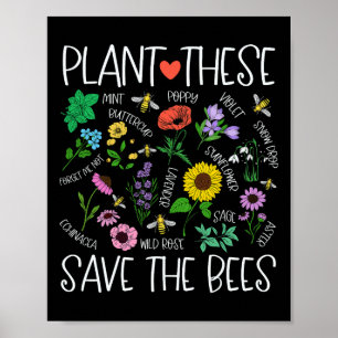 Poster Plantem Estas Abelhas Salvas, Flor Selvagem, Apoio
