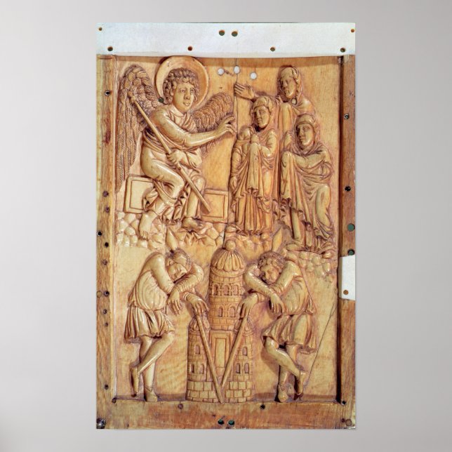 Póster Plaque retrata a Santa Mulher no Túmulo (Frente)