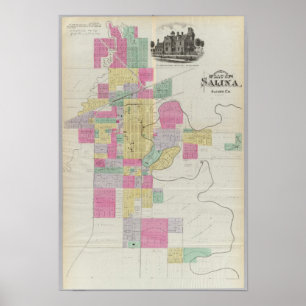 Poster Plat da cidade do Salina, Kansas