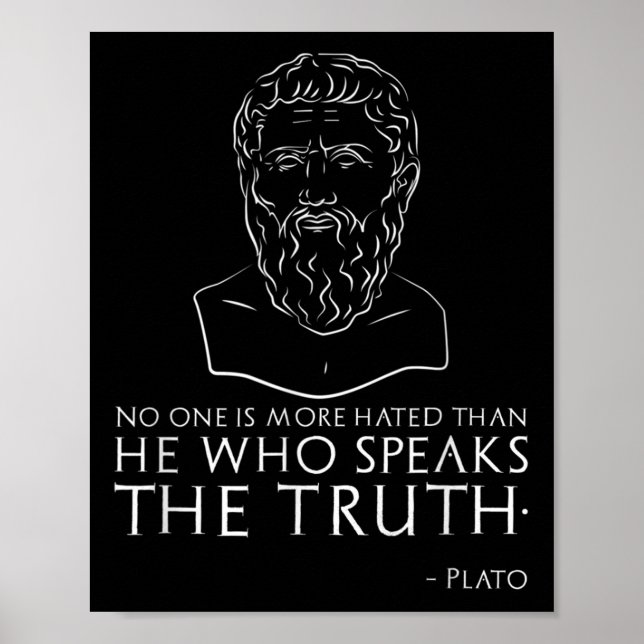 Poster Platão Cita Sobre A Verdade - Grego Antigo (Frente)