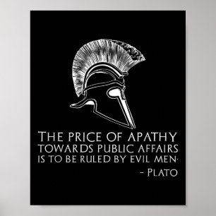 Poster Platão Citação Sobre A Apatia - Antigo Ph Político