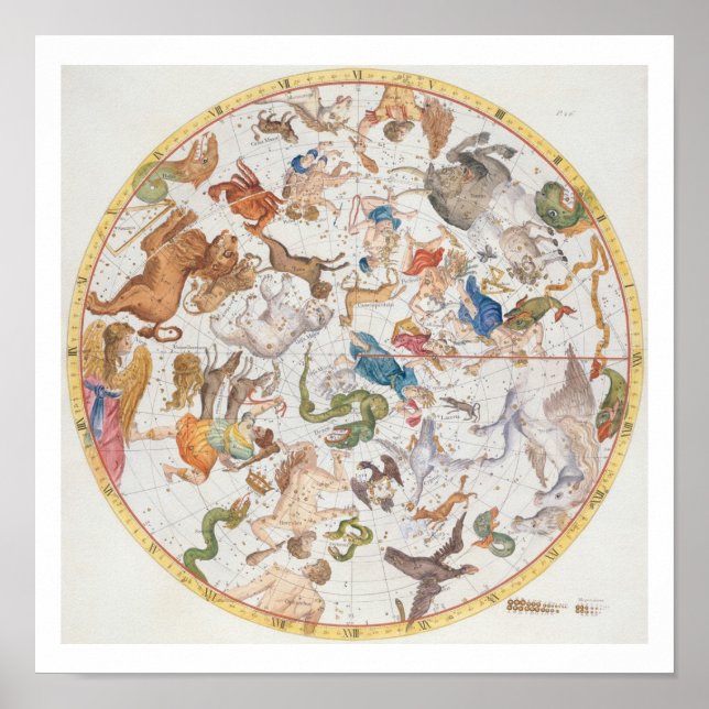 Póster Plate 26 from 'Atlas Coelestis', by John Flamsteed (Frente)