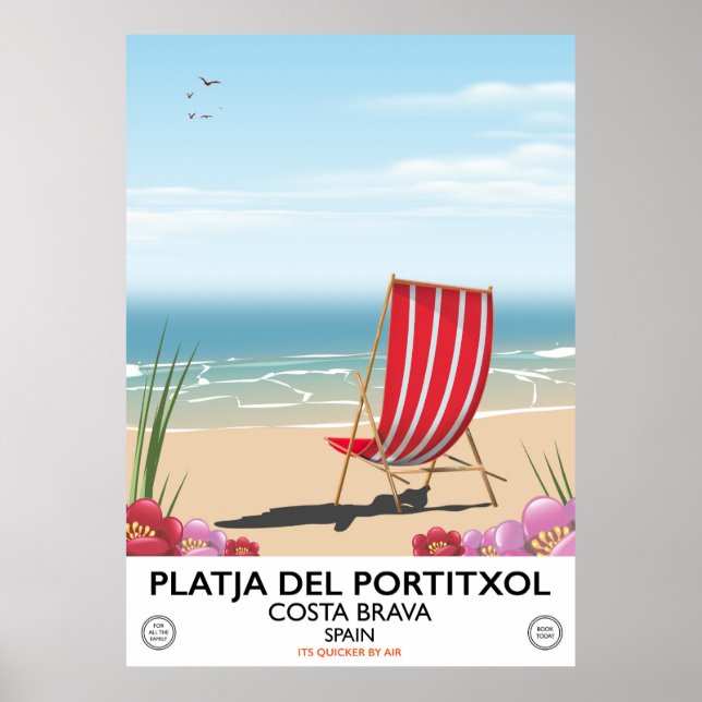 Poster Platja del Portitxol, Costa Brava, Espanha (Frente)