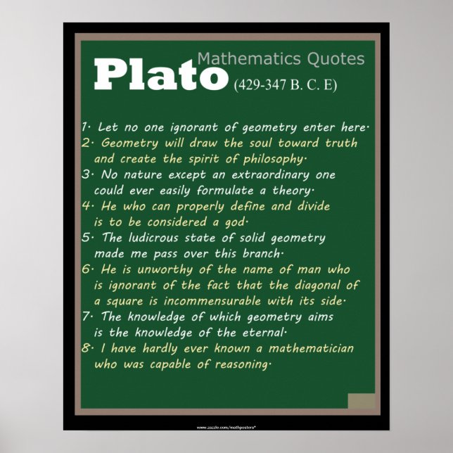 Poster Plato Matemática cita (Frente)