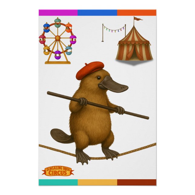 Póster Plato ornitorrinco equilibrista (Frente)