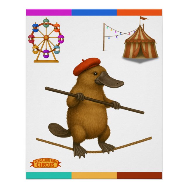 Póster Plato ornitorrinco equilibrista (Frente)