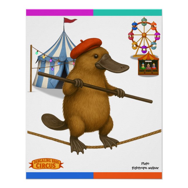 Póster Plato ornitorrinco, equilibrista (Frente)