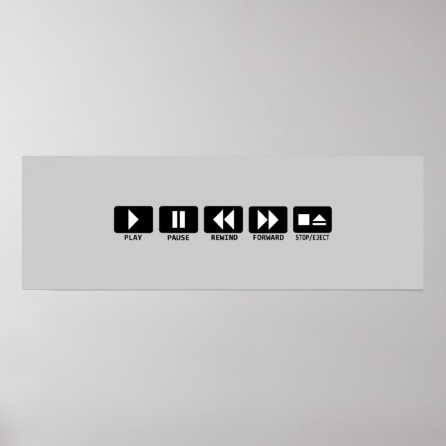 Poster play.pause.rewind.forward.stop (Frente)
