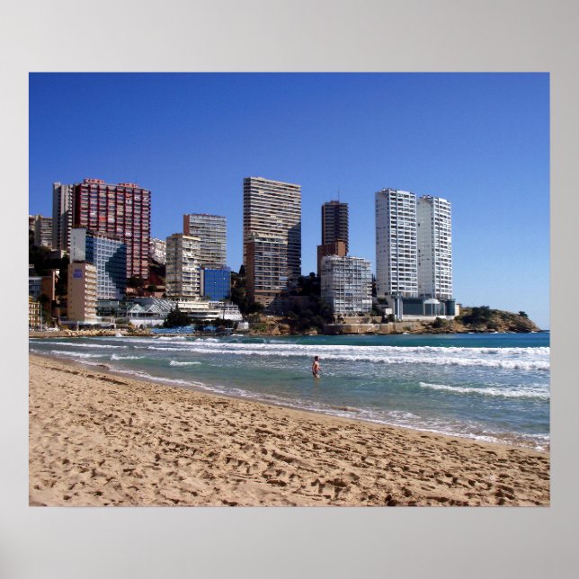 Póster Playa de Levante de Benidorm, España (Frente)