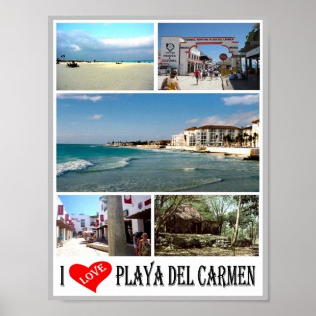 Poster Playa Del Carmen - Mexico - I Love - (Frente)