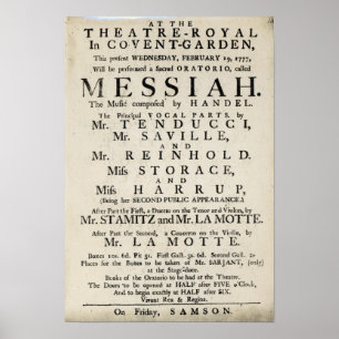 Poster Playbill que anuncia um desempenho