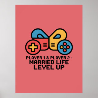 Poster Player 1 & 2 Married Gamer