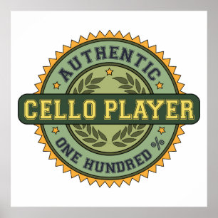 Póster Player de Cello Autêntico