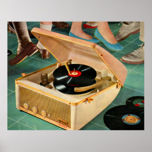 Poster player de gravação portátil dos anos 50