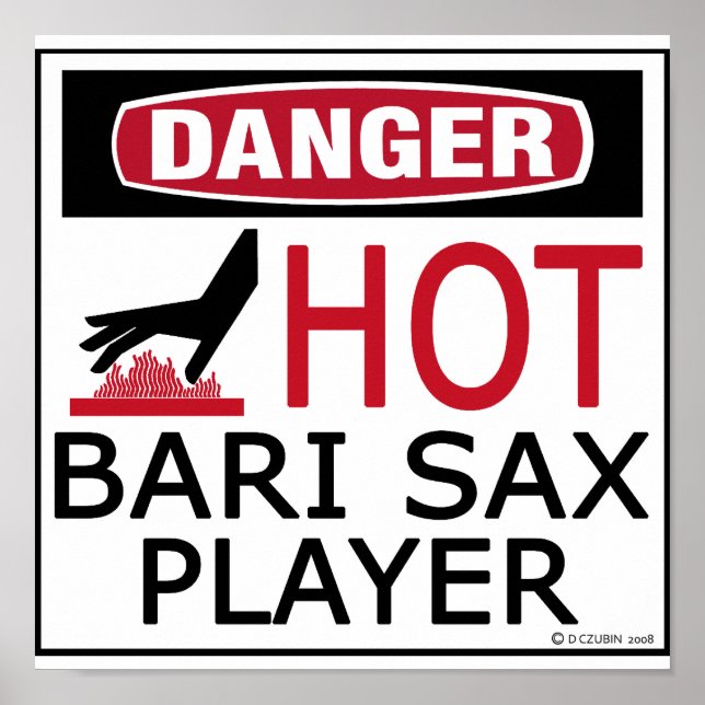 Póster Player de Sax Bari Quente (Frente)